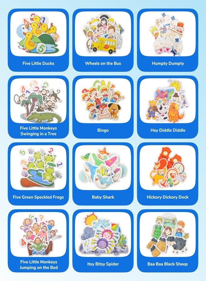 CHEFAN 12 Pack Felt Storyboard Pieces for Toddler, Flannel Board Stories for Preschool Activities, 5 Little Duck and 11 Other Stories - Image 5